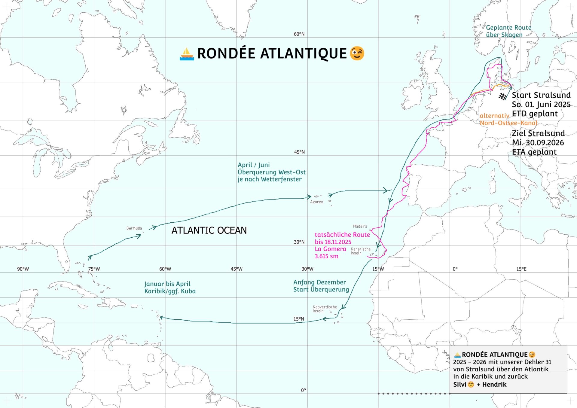 You are currently viewing #043 Erstes Viertel Ost – West auf der ⛵RONDÉE ATLANTIQUE😉