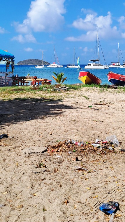 #054_Mayreau_Saline-Bay_Windward_Salt-Whistle-Bay_Müll Mayreau - Saline Bay
